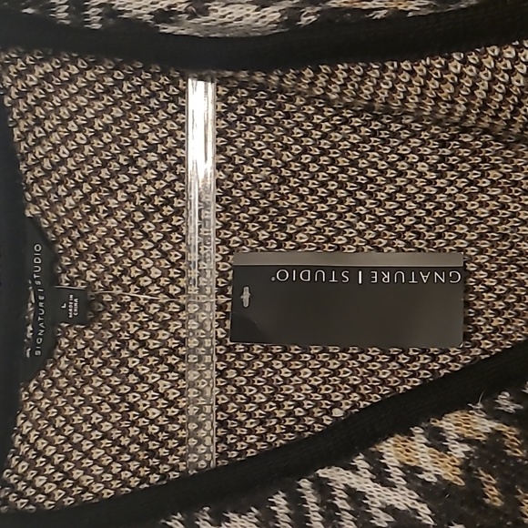 SIGNATURE STUDIO MAD FOR PLAD OPEN FRONT LONG SWEATER CARDI L NWT - Picture 6 of 7